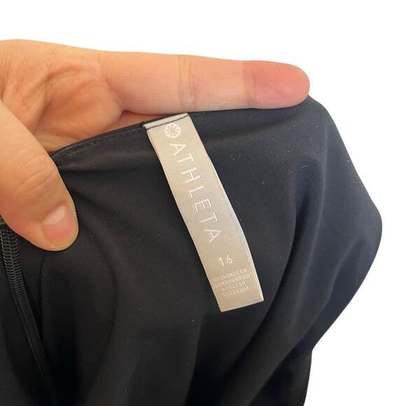 Athleta It's A Wrap Romper Wide Leg Jumpsuit Black Athletic Travel Plus Size 16 - Picture 4 of 13